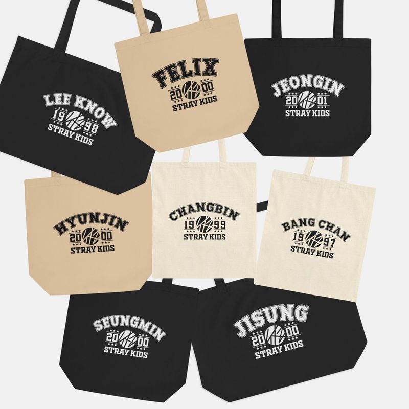 SKZ Baseball Members Name Custom K-Pop Tote Bag