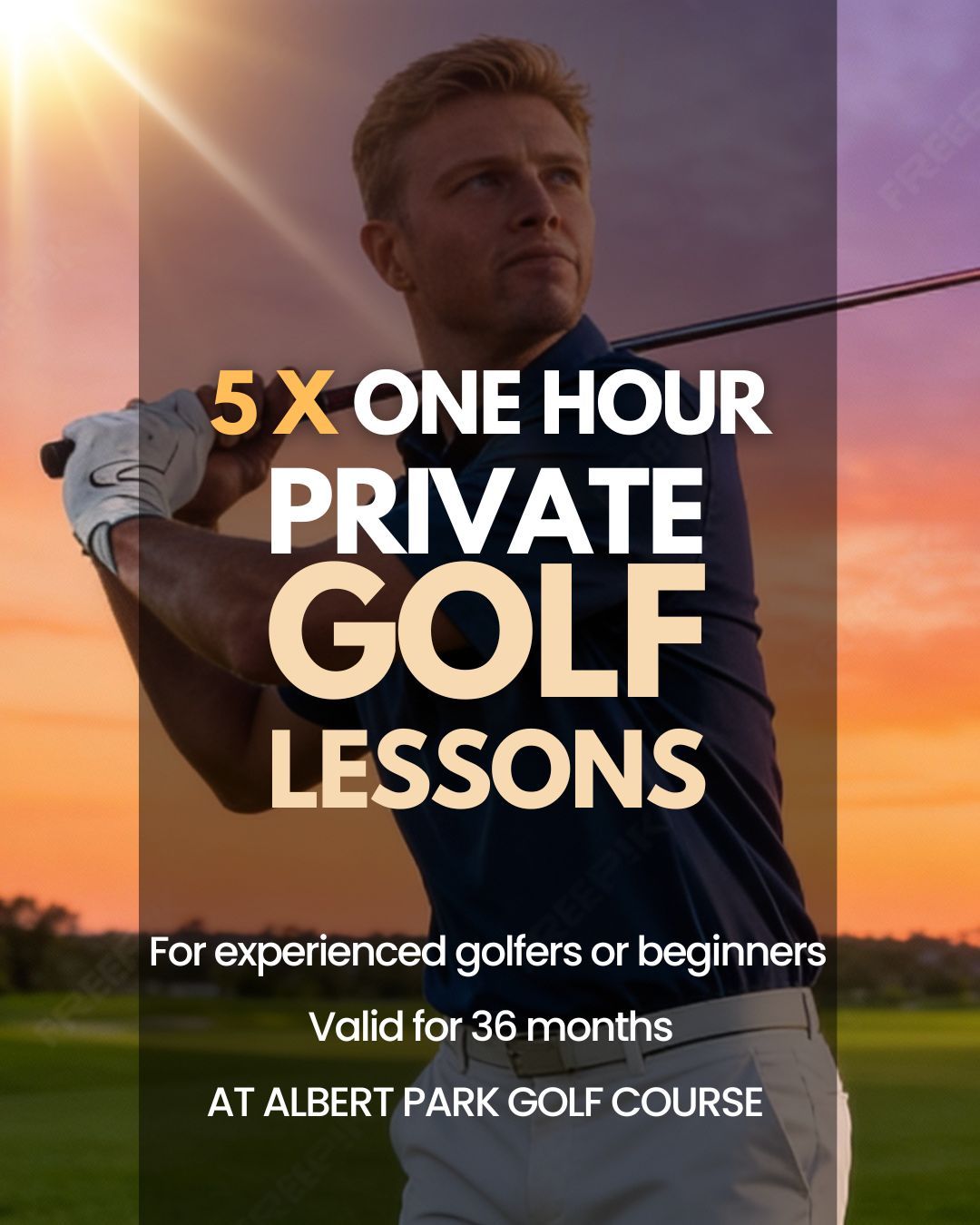 5 x 1 Hour Private Golf Summer Swings Lessons Package