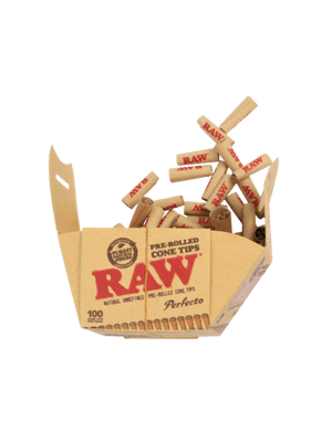 RAW rolling Paper -  Pre rolled cones tips 100 pcs.