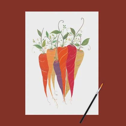 Colourful Carrots Print