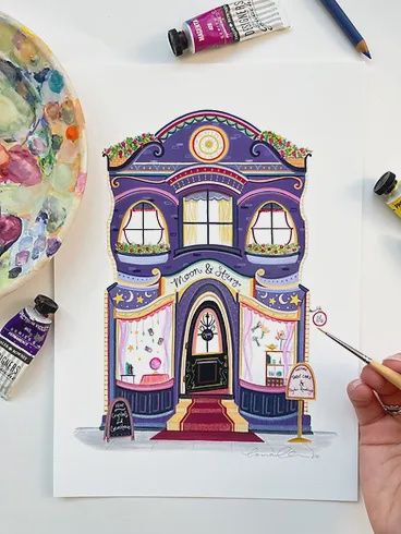 A5 Moon and Stars Shop Print
