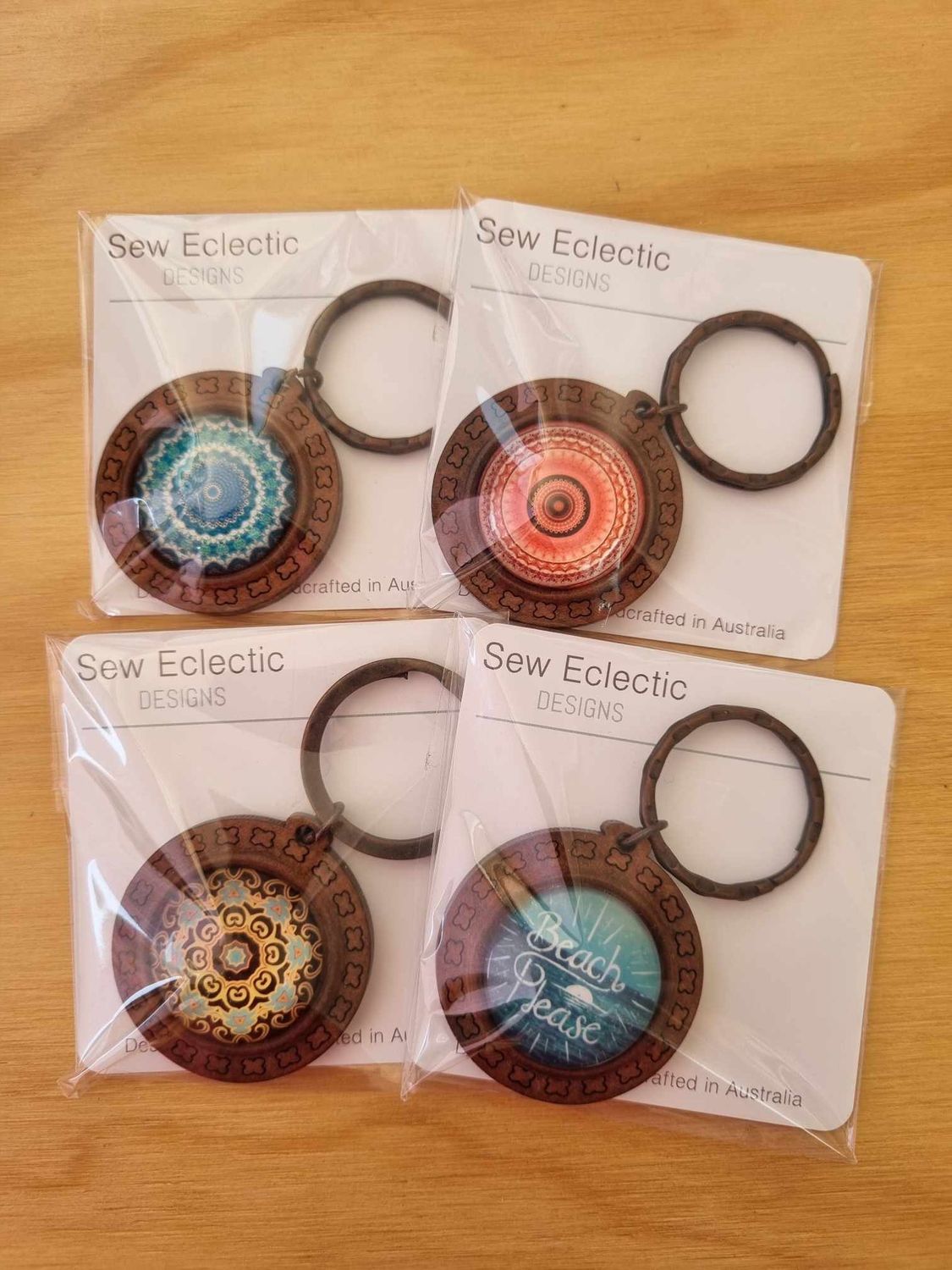 Round Wood Keyrings
