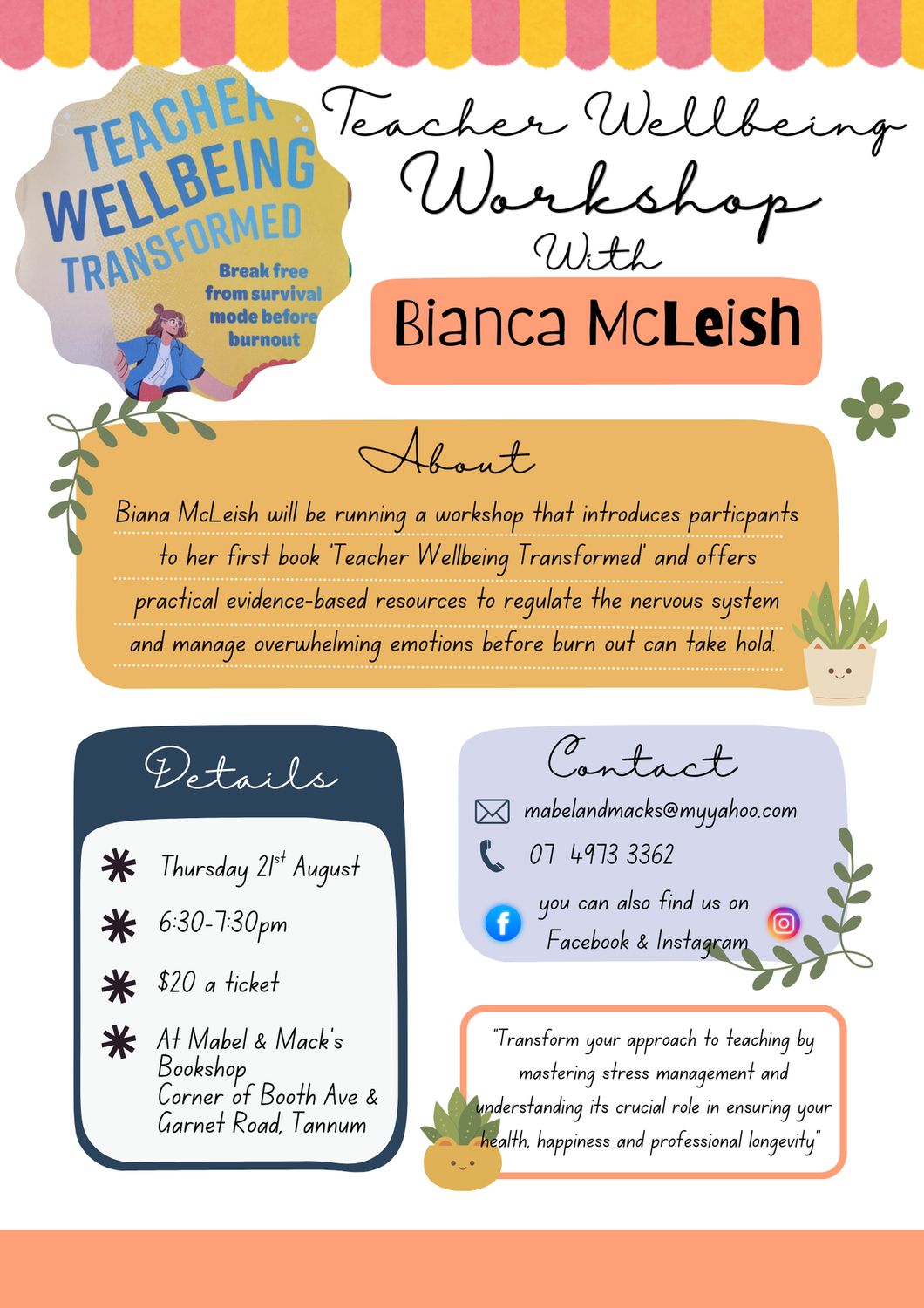 Teacher Wellbeing Workshop