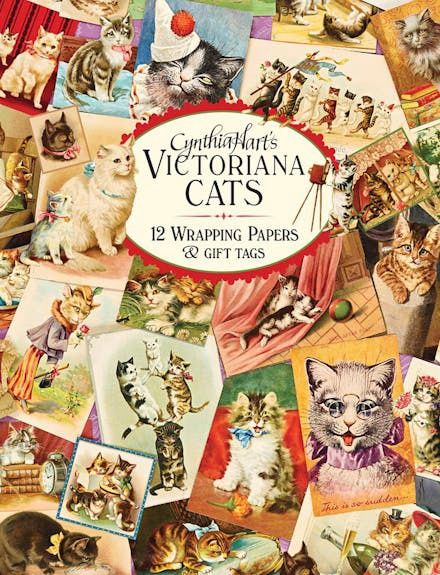 Victoriana Cats: 12 Wrapping Papers and Gift Tags