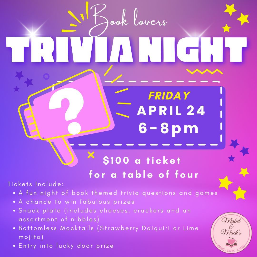 Book Lovers Trivia Night