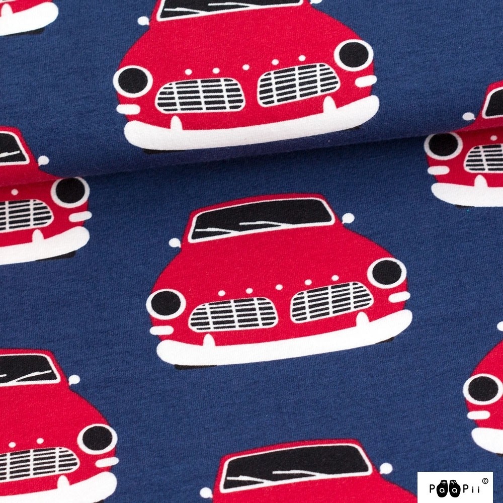 ORGANIC JERSEY VINTAGE CARS BLUEBEEEY
