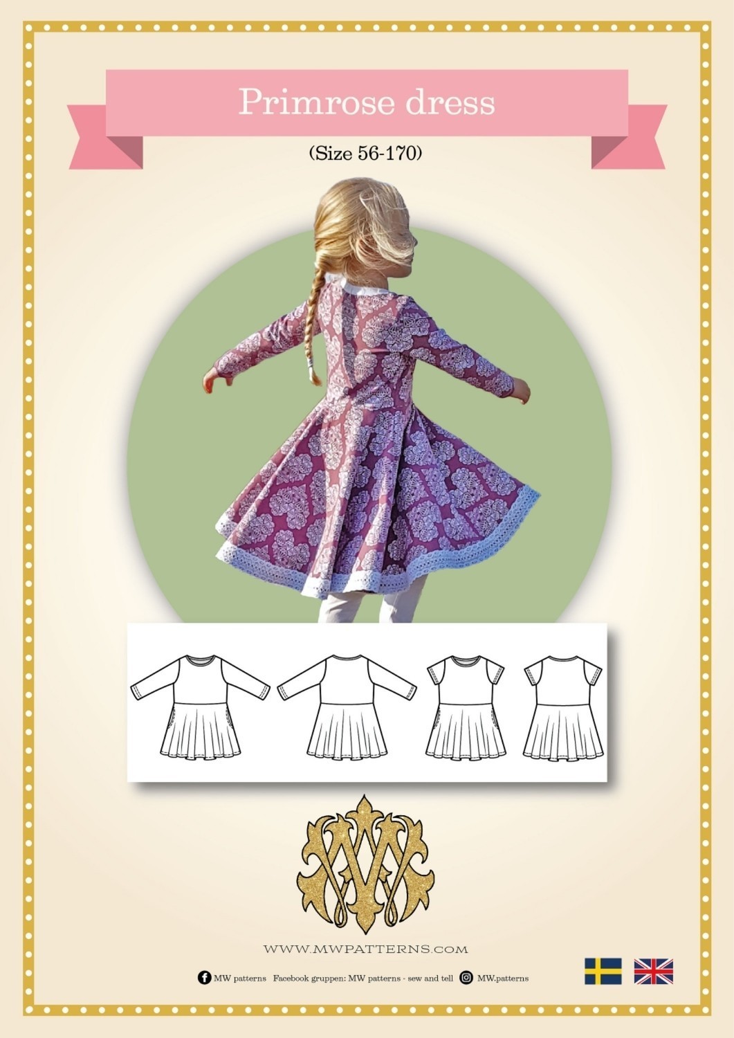 PATTERN - PRIMROSE DRESS (Size 56-170)
