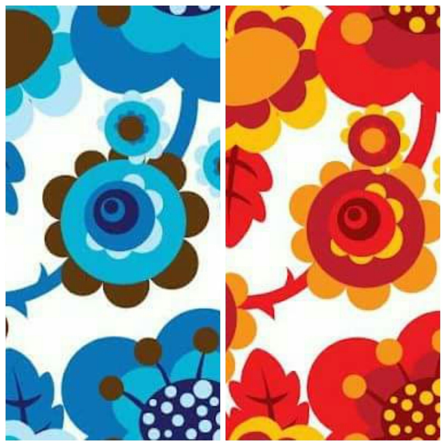 ORGANIC JERSEY, RETRO FLOWER 2 COLOURS