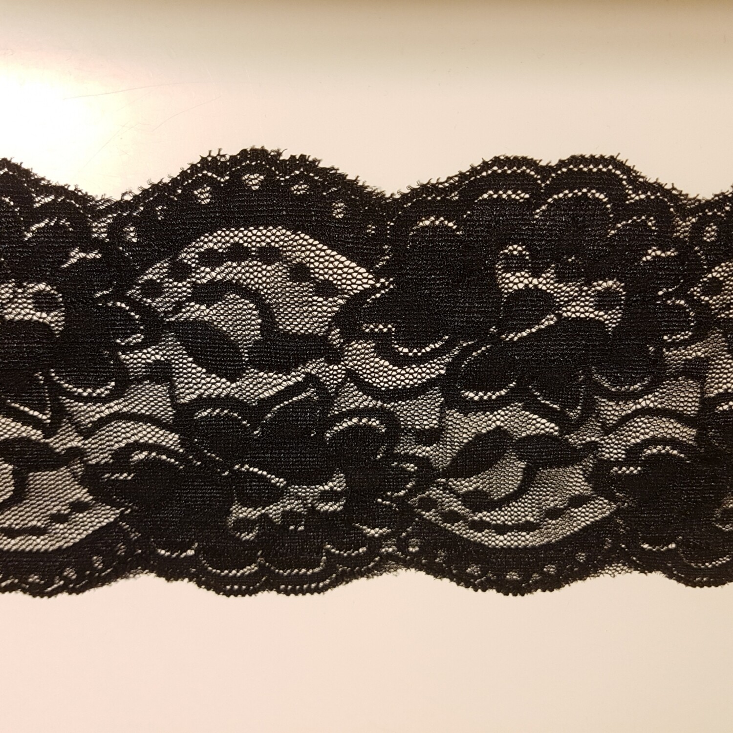 Elastic Lace - Black 9 cm Wide