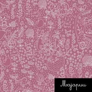 ORGANIC JERSEY, GARDEN TALE DUSTY PINK