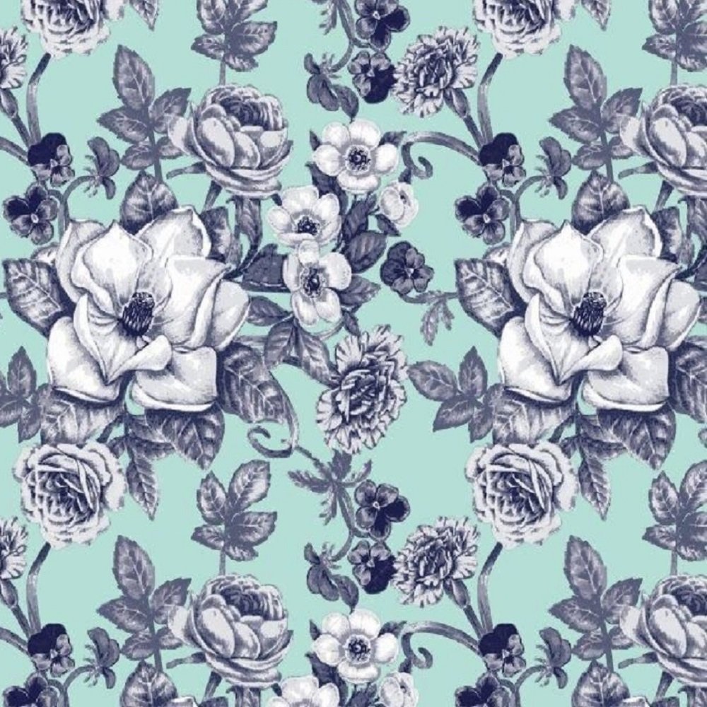 FLOWERS MINT/GRAY