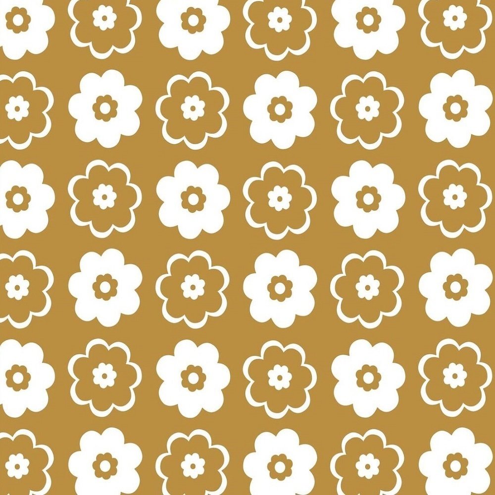 RETRO FLOWER MUSTARD
