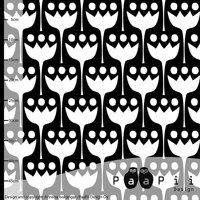ORGANIC JERSEY TULIPS BLACK