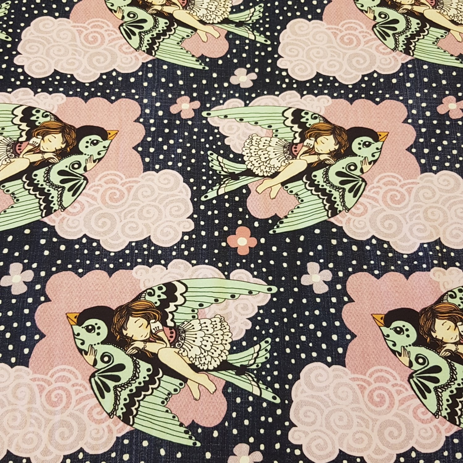 Bird and Fairy - jeans/pink