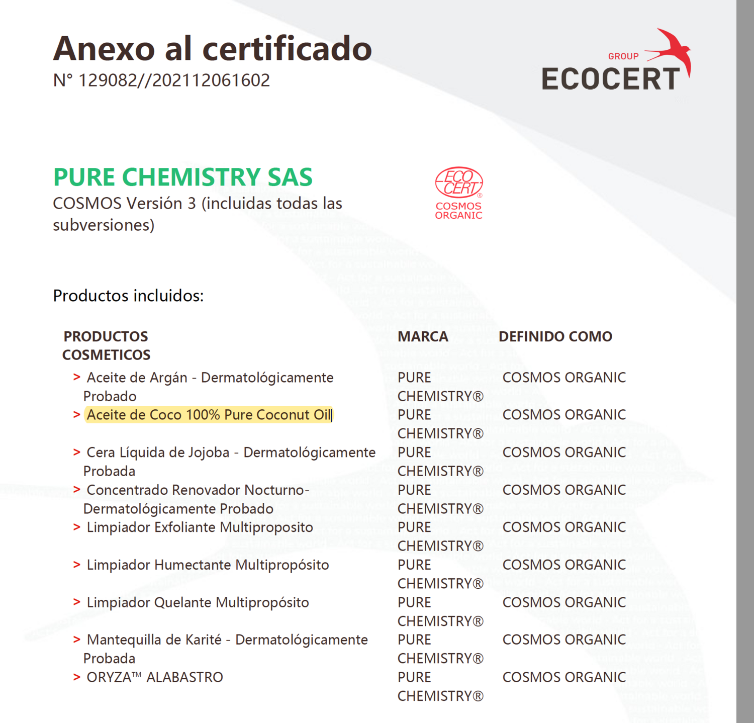 Mascarilla Tratamiento Capilar de Aceite de Coco PURO - COSMOS ORGANIC ✅
