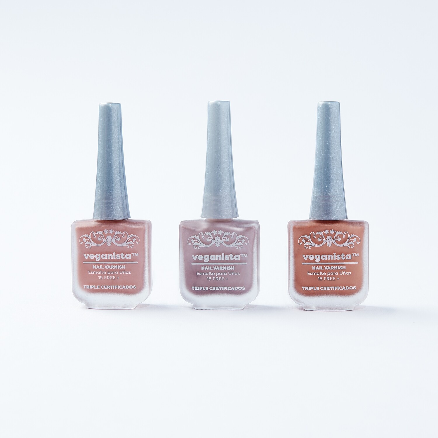 VEGANISTA™ Esmalte para Uñas con PROTECTOR UV VEGETAL Patentado +15 FREE+ TRIPLE CERTIFICADO - CLÍNICAMENTE PROBADOS - SET X 3 UNIDADES