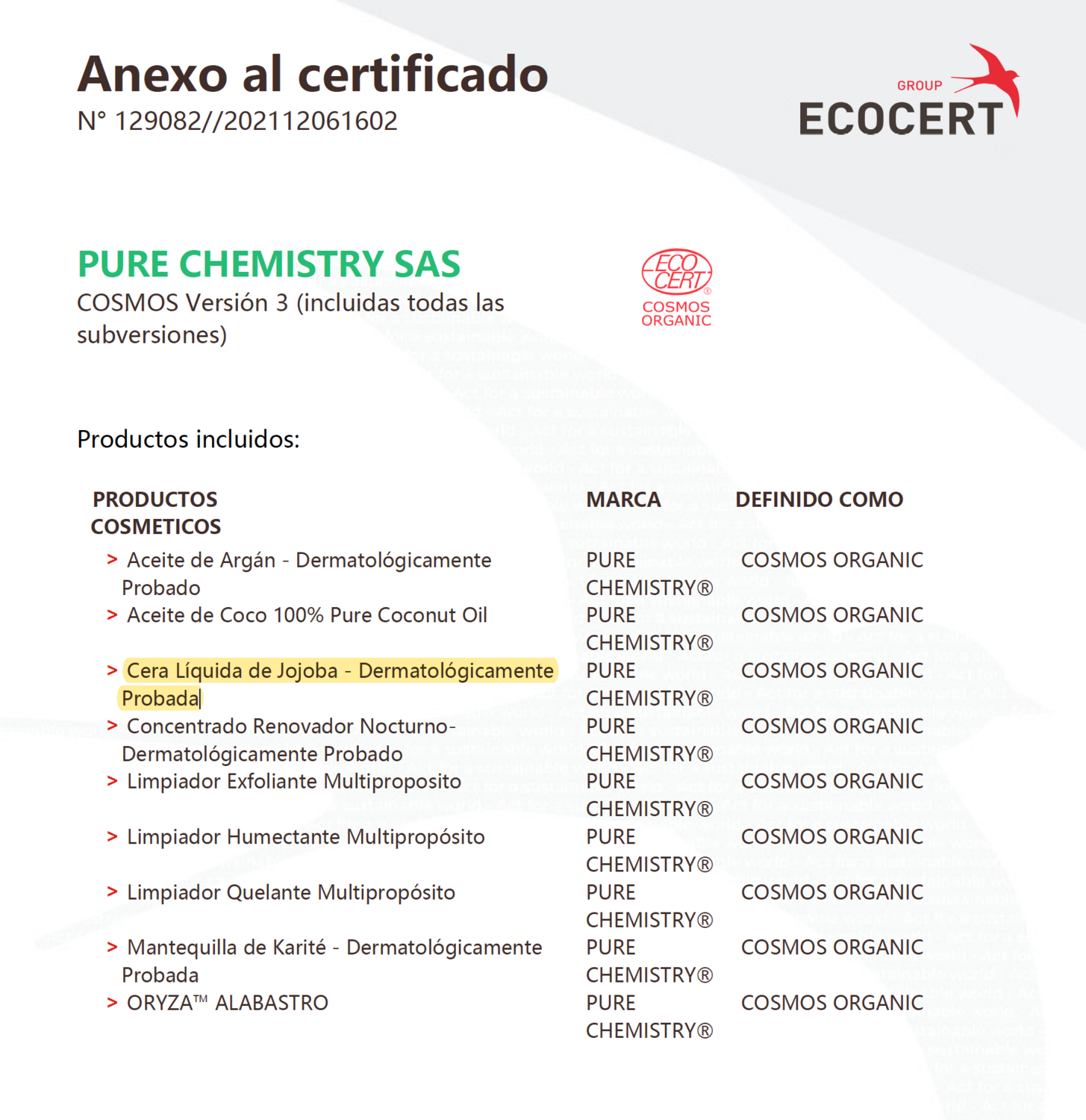 Cera Líquida de JOJOBA 100% PURA-  COSMOS ORGANIC ✅ -DERMATOLOGICAMENTE PROBADA