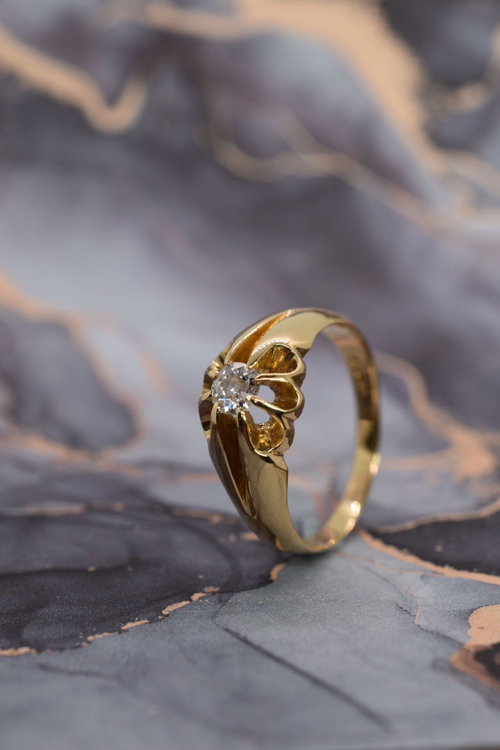18ct Yellow Gold 0.33ct Round Brilliant Cut Diamond Solitaire Ring