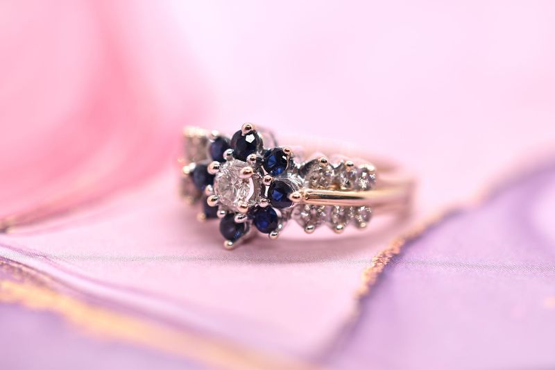 9ct Gold Sapphire & Diamond Cluster Ring