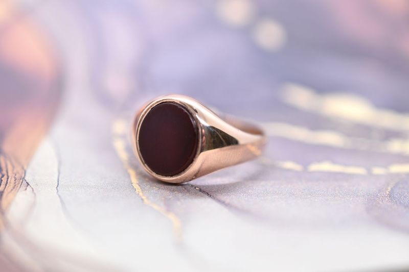 9ct Rose Gold Carnelian Set Signet Ring