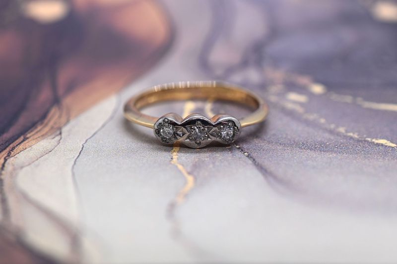 9ct Gold Diamond Trilogy Ring