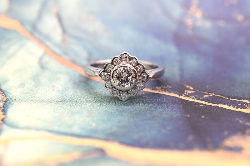 18ct White Gold Diamond Cluster Ring