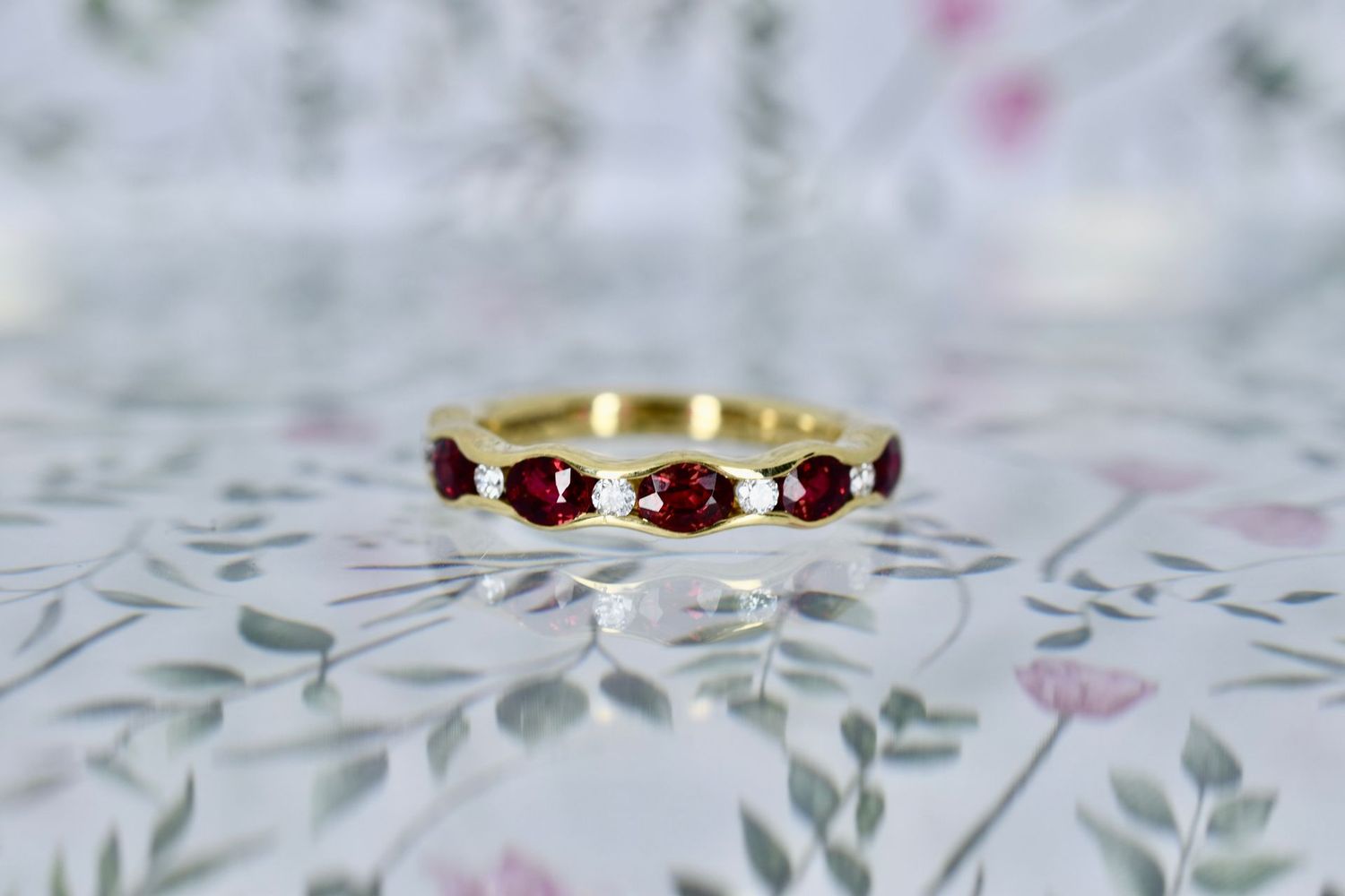 18ct Yellow Gold Ruby & Diamond Eternity Ring