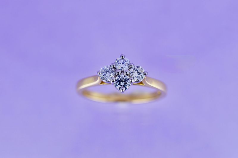 18ct Yellow Gold & Platinum 0.50ct Diamond Ring