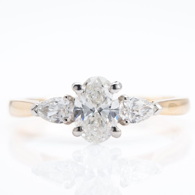 18ct Gold Diamond Certified Trilogy Ring