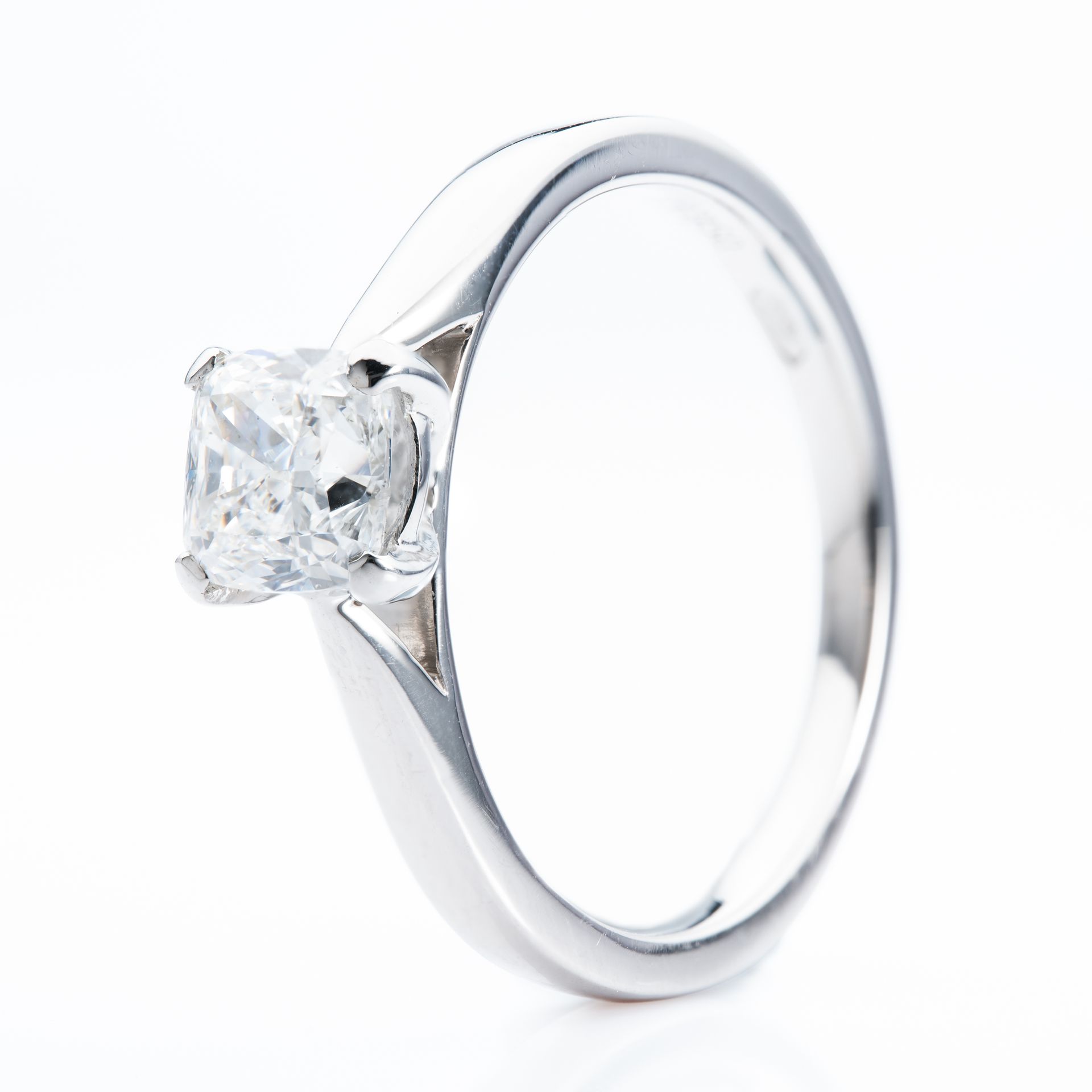 Platinum & GIA Certified Cushion Cut Diamond Ring
