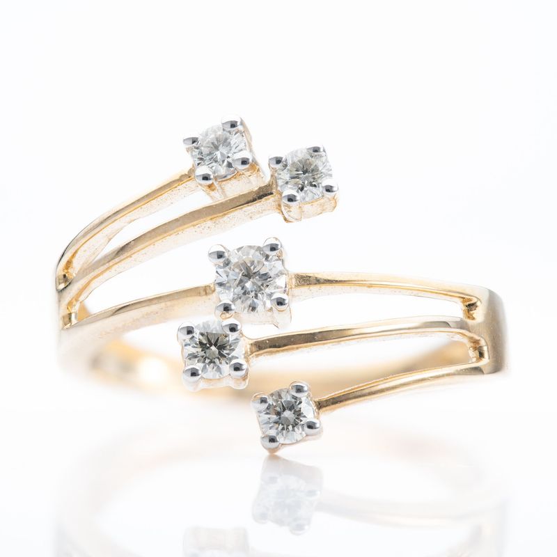 9ct Yellow Gold Diamond Set Dress Ring