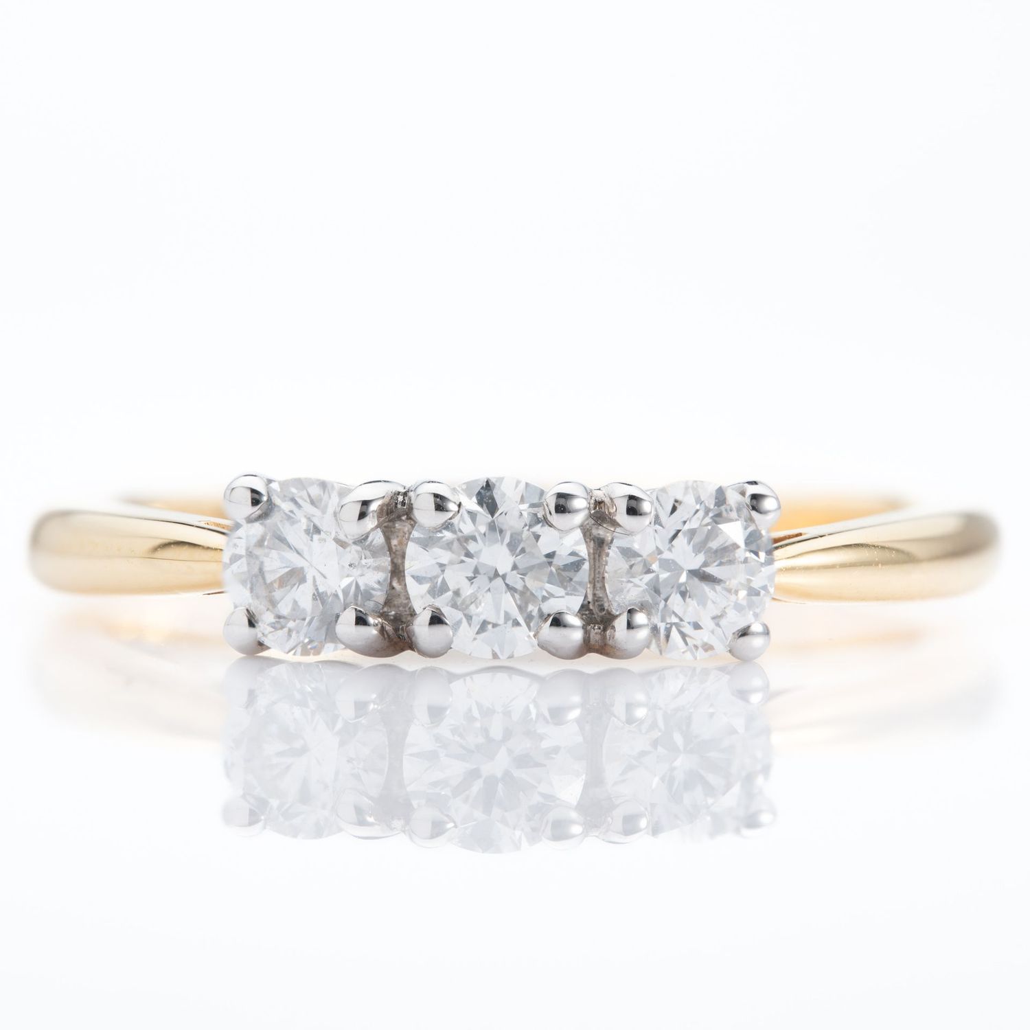 18ct Gold Diamond Set Trilogy Ring