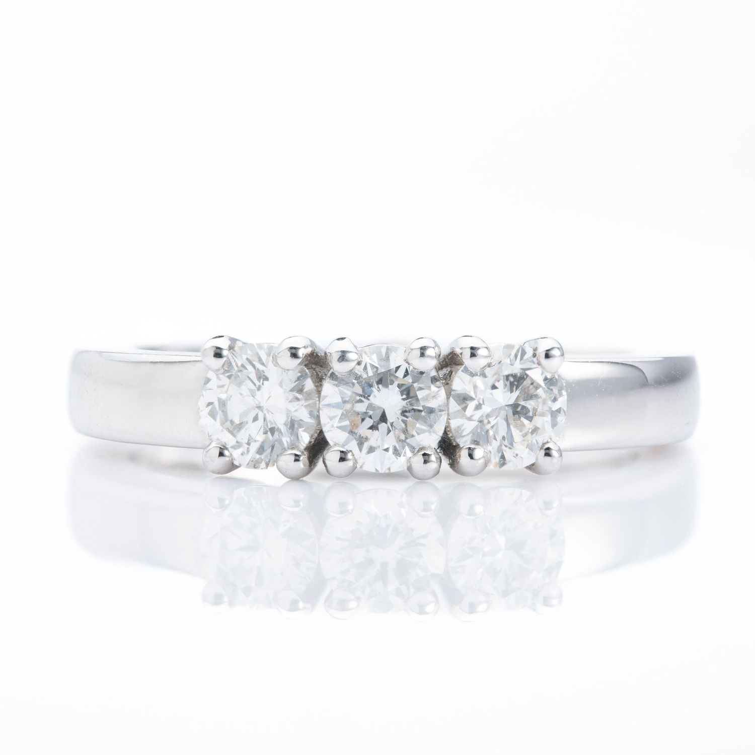 Platinum Brilliant Cut Diamond Trilogy Ring