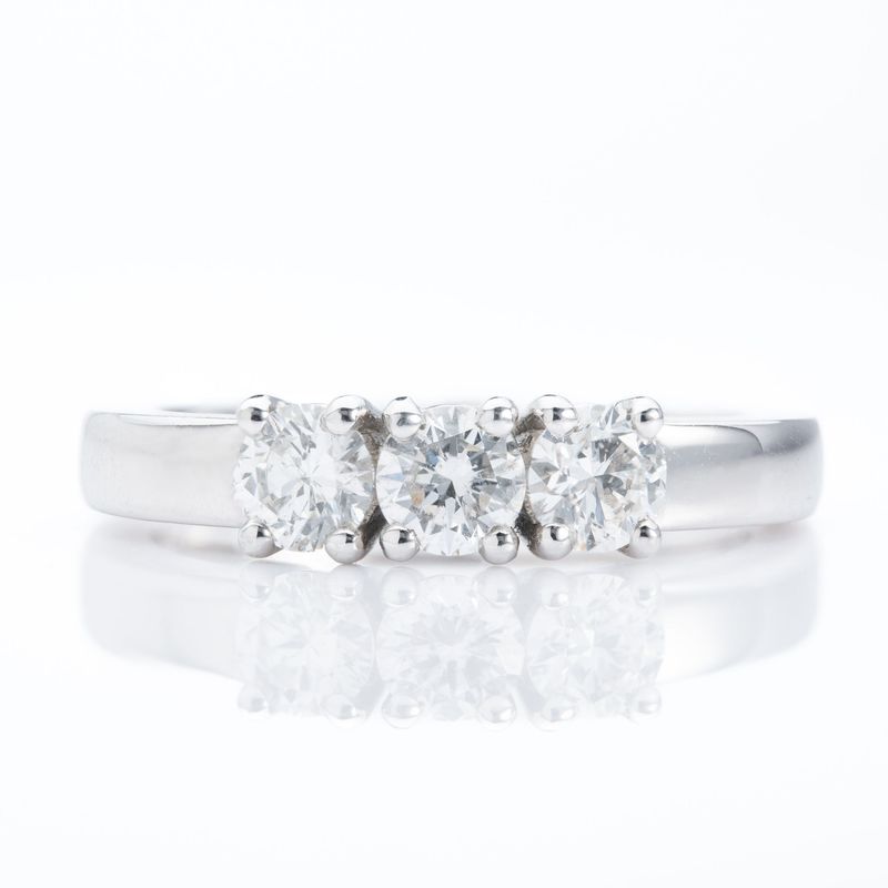 Platinum Brilliant Cut Diamond Trilogy Ring