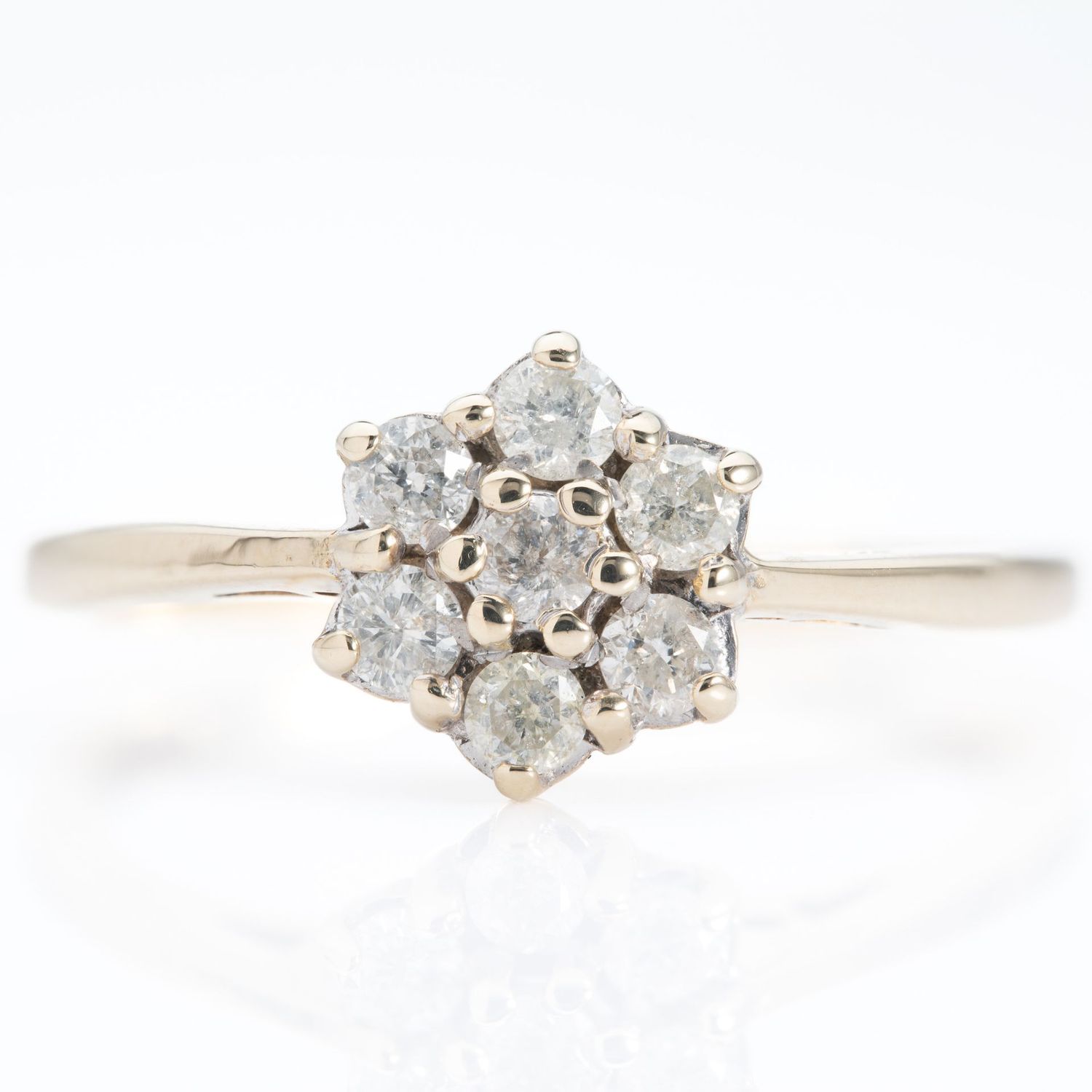 9ct Yellow Gold Diamond Cluster Ring