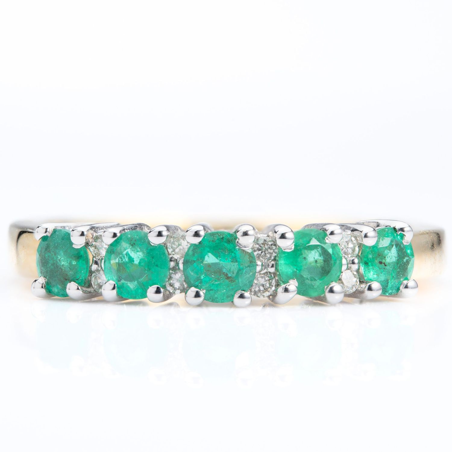 9ct Gold Emerald & Diamond Eternity Ring 9ct Gold Emerald & Diamond Eternity Ring