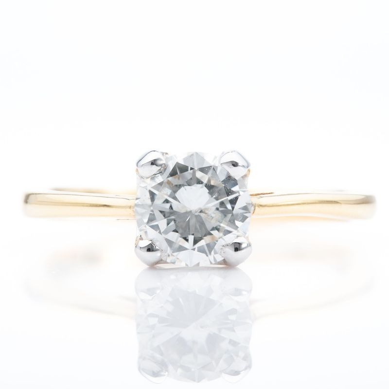 18ct Yellow Gold & White Gold Brilliant Cut Diamond Ring