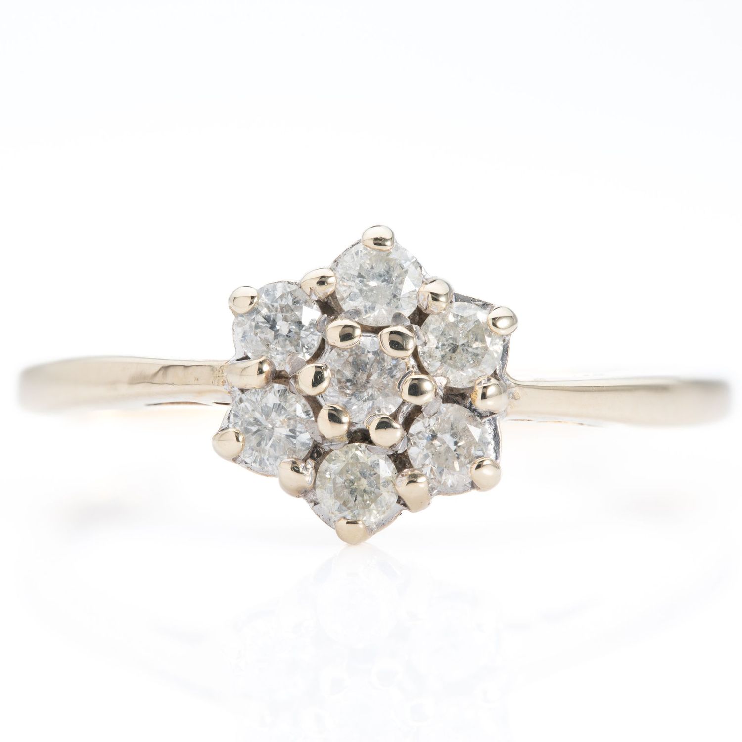 9ct Yellow Gold Diamond Cluster Ring