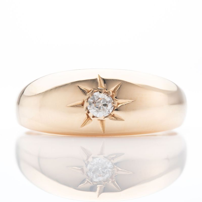 18ct Yellow Gold Diamond Set Gypsy Ring