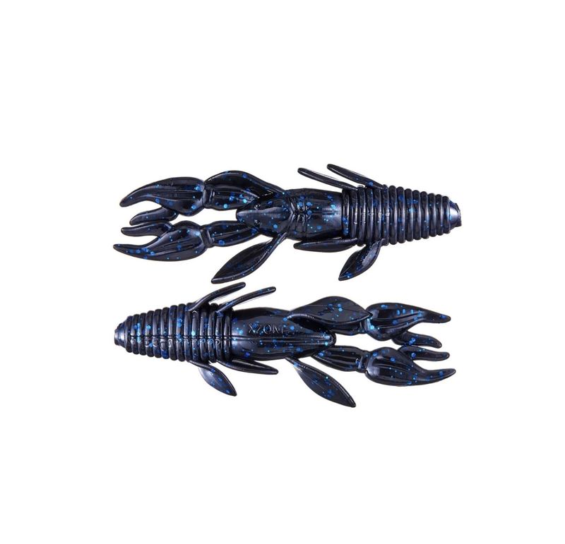 Xzone 3.5” Punisher Punch Craw - Black Blue Flake
