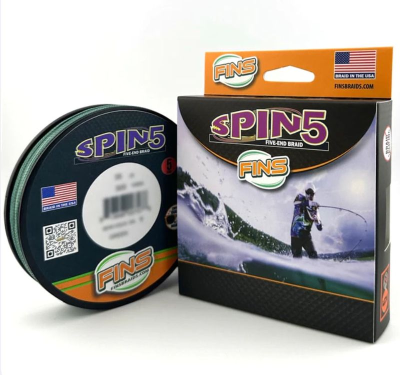 FINS Spin5 Fishing Braid - 10lb 150yds - Green