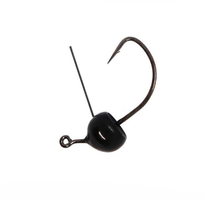 Xzone Tungsten Weedless Wacky Jig Head Black - 1/8oz