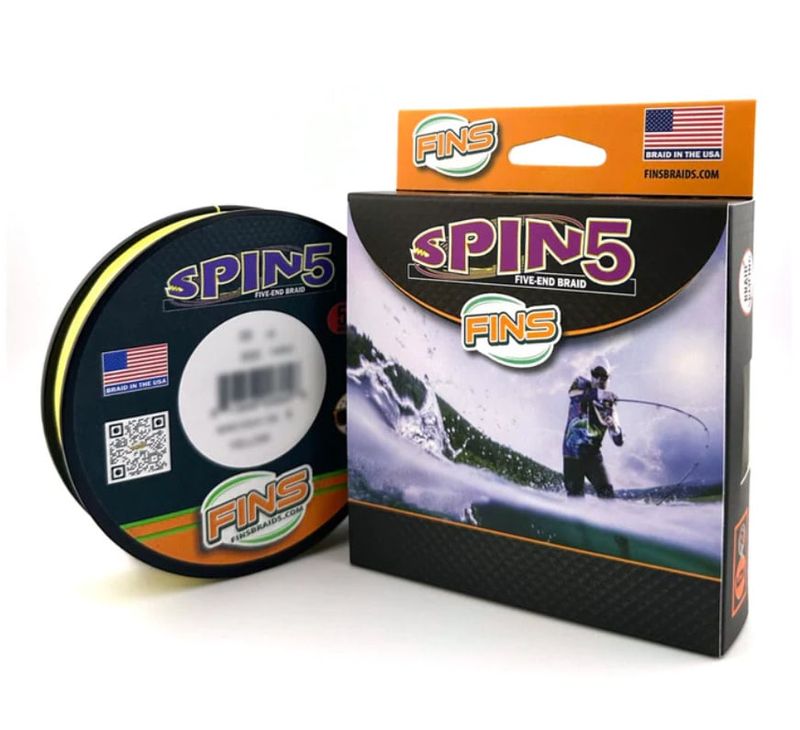 FINS Spin5 Fishing Braid - 10lb 150yds - Yellow