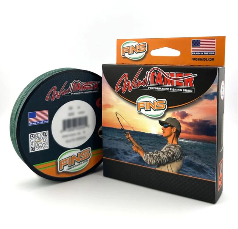 FINS Windtamer Fishing Braid 12lb 150yds - Green
