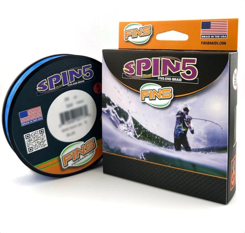 FINS Spin5 Fishing Braid - 15lb 150yds - Blue