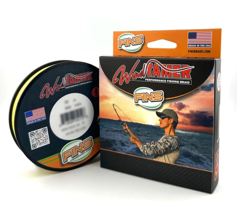 FINS Windtamer Fishing Braid 12lb 150yds - Yellow