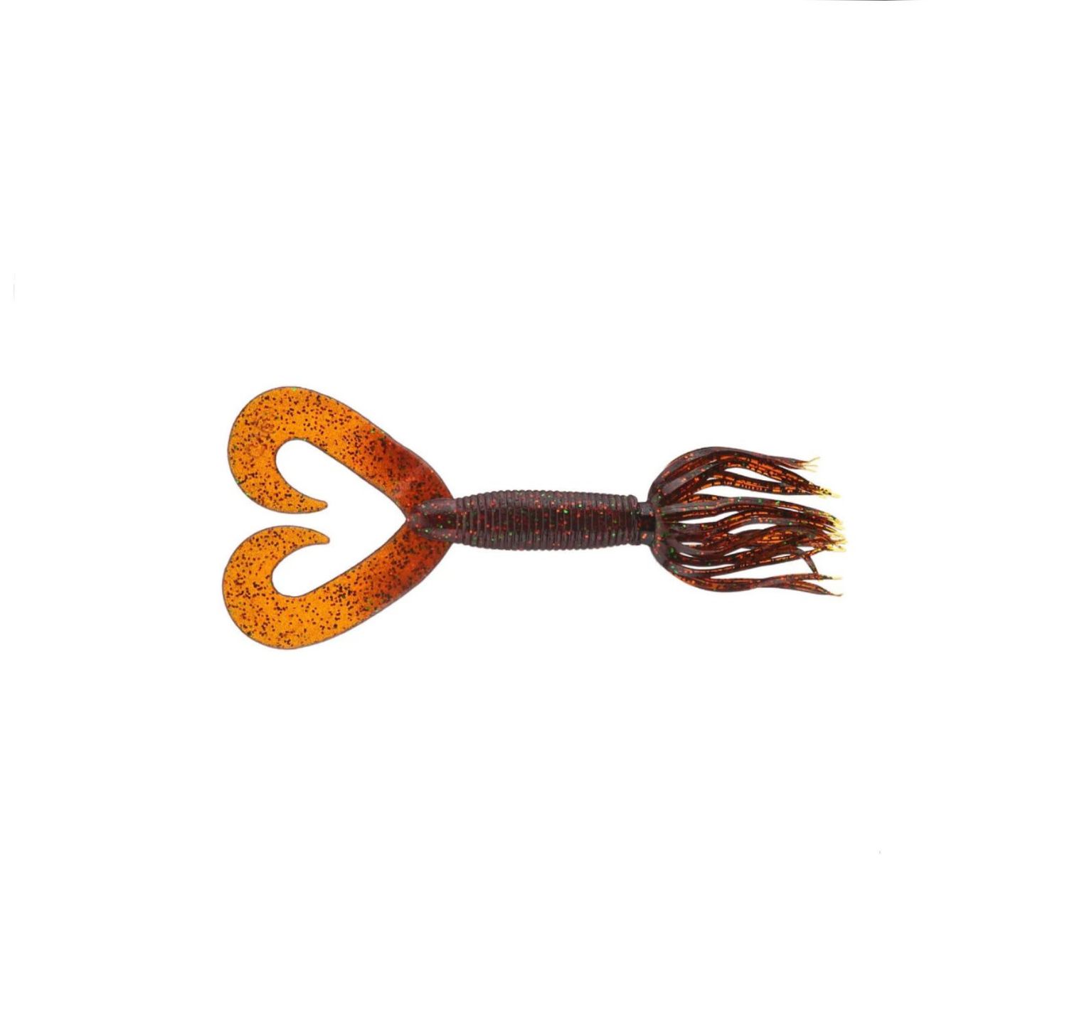 Yamamoto 5” Double Tail Hula Grub - Smoke Rootbeer Green &amp; Copper