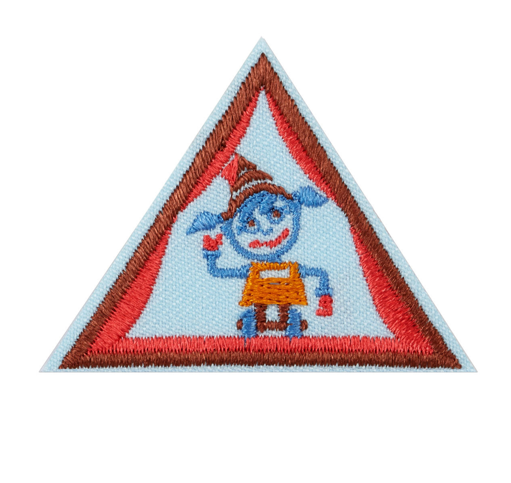 Brownie Showcasing Robots Badge