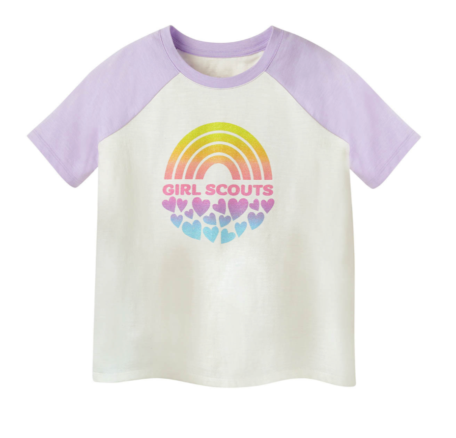 GIRLS&#39; CRYSTALLINE RAINBOW OVERSIZED T-SHIRT LG