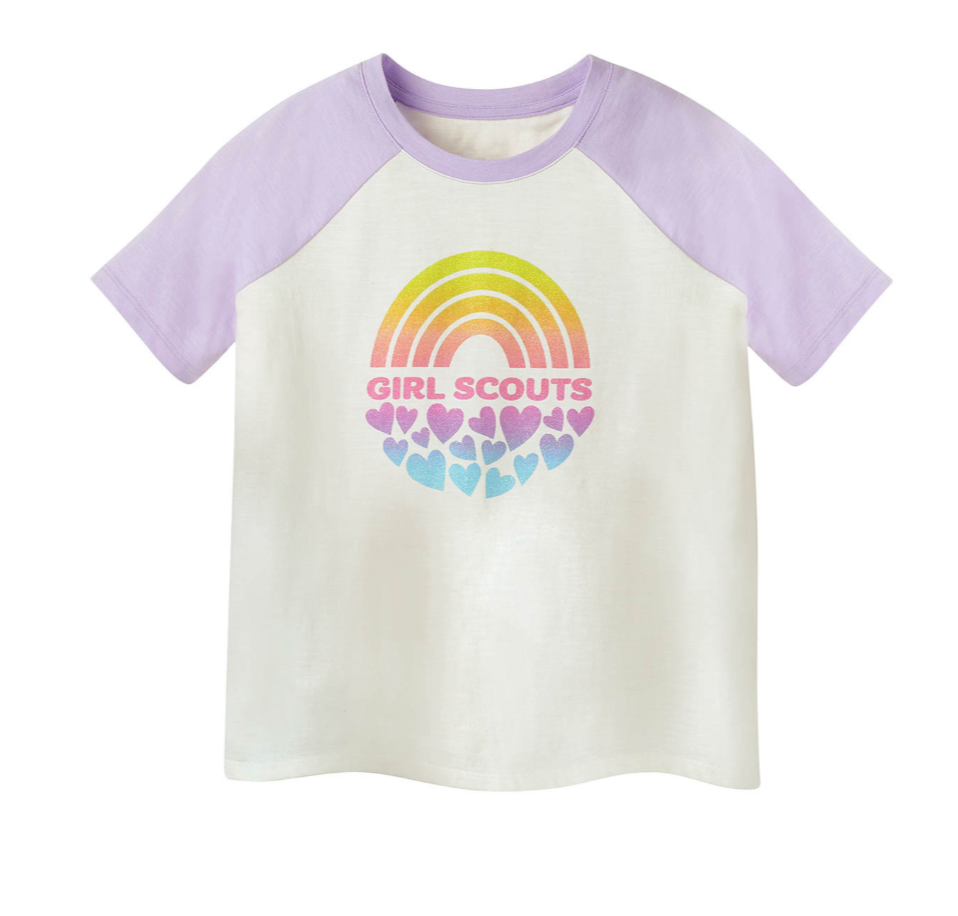 GIRLS&#39; CRYSTALLINE RAINBOW OVERSIZED T-SHIRT SM